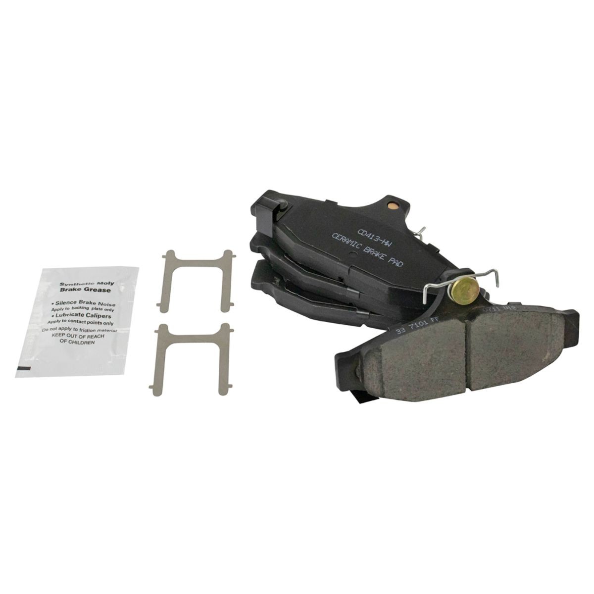 TRQ Font & Posi Ceramic Brake Pad & Performance Drilled Slotted Zinc Rotor