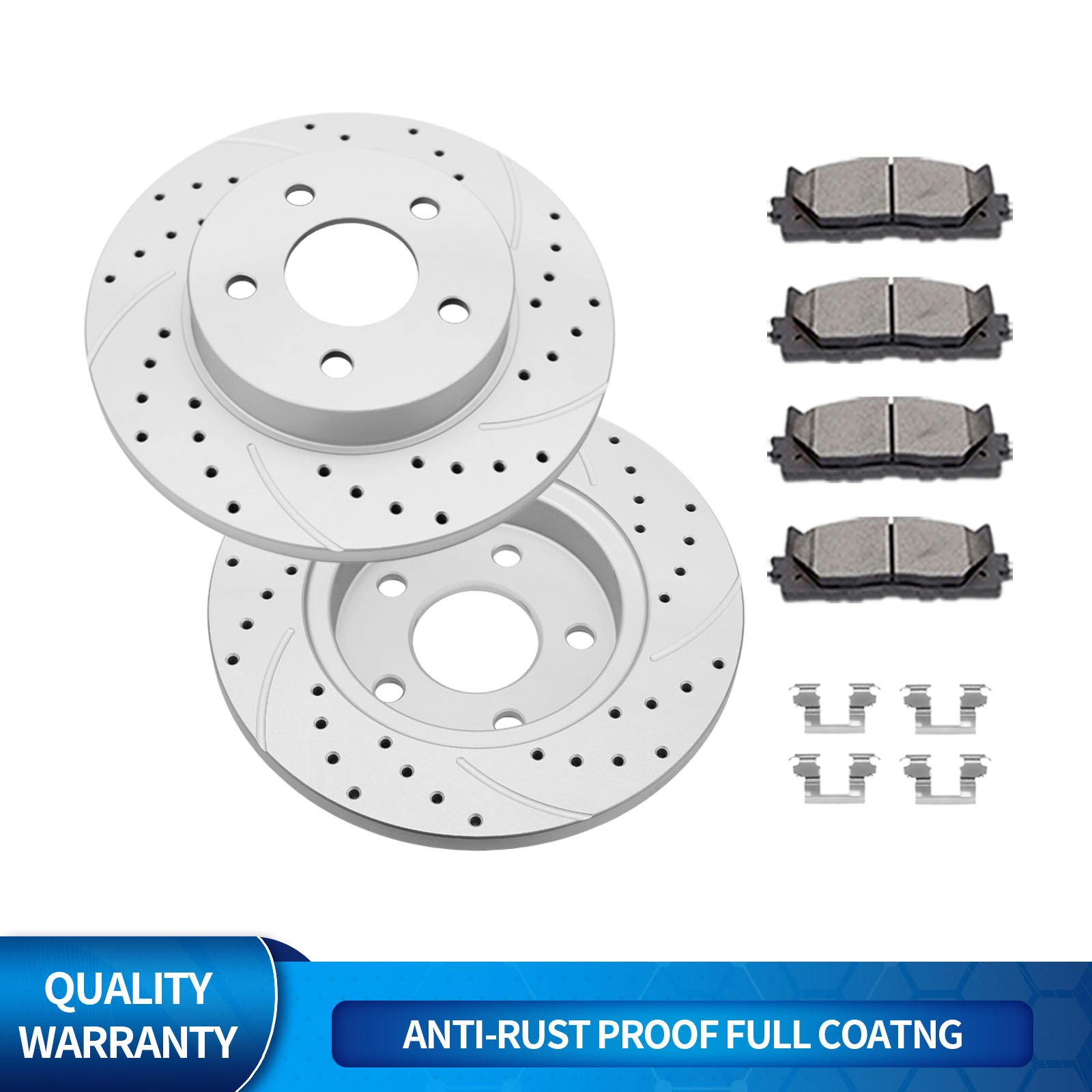 270mm Rear Drilled Slotted Rotors Brakes Pads Fit for Cobalt Malibu Pontiac G5