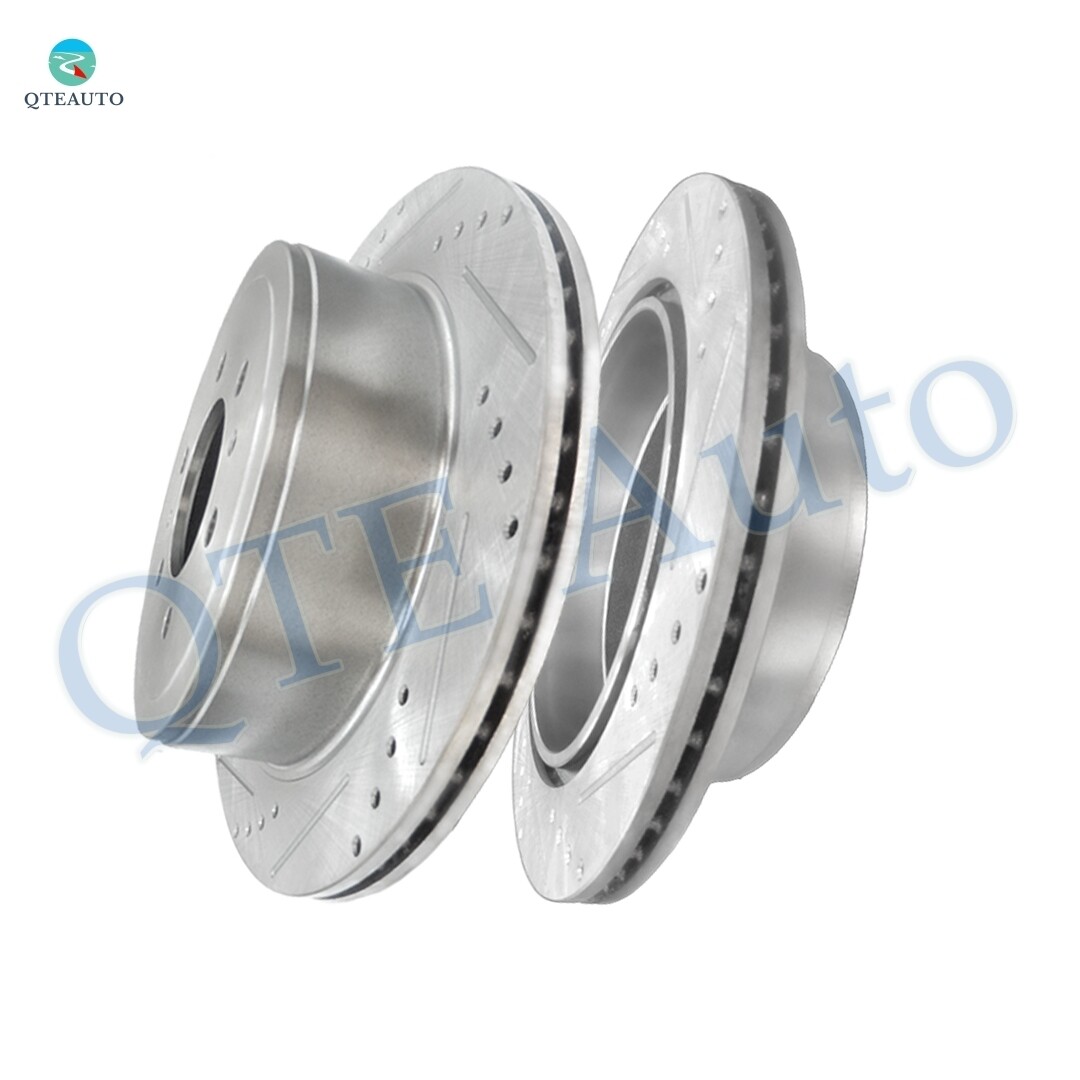 Rear Drilled Slotted Disc Brake Rotors For 2006-2008 Lincoln Mark LT Base