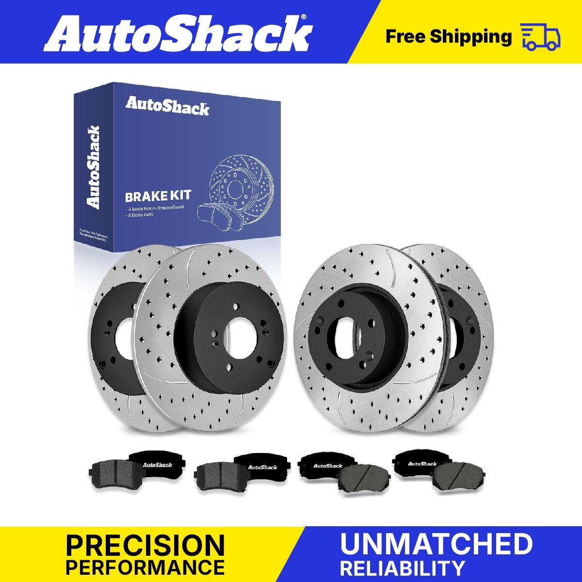 Front Rear Drilled Slotted Brake Rotors Premium Pads for Hyundai, Tucson 10-15