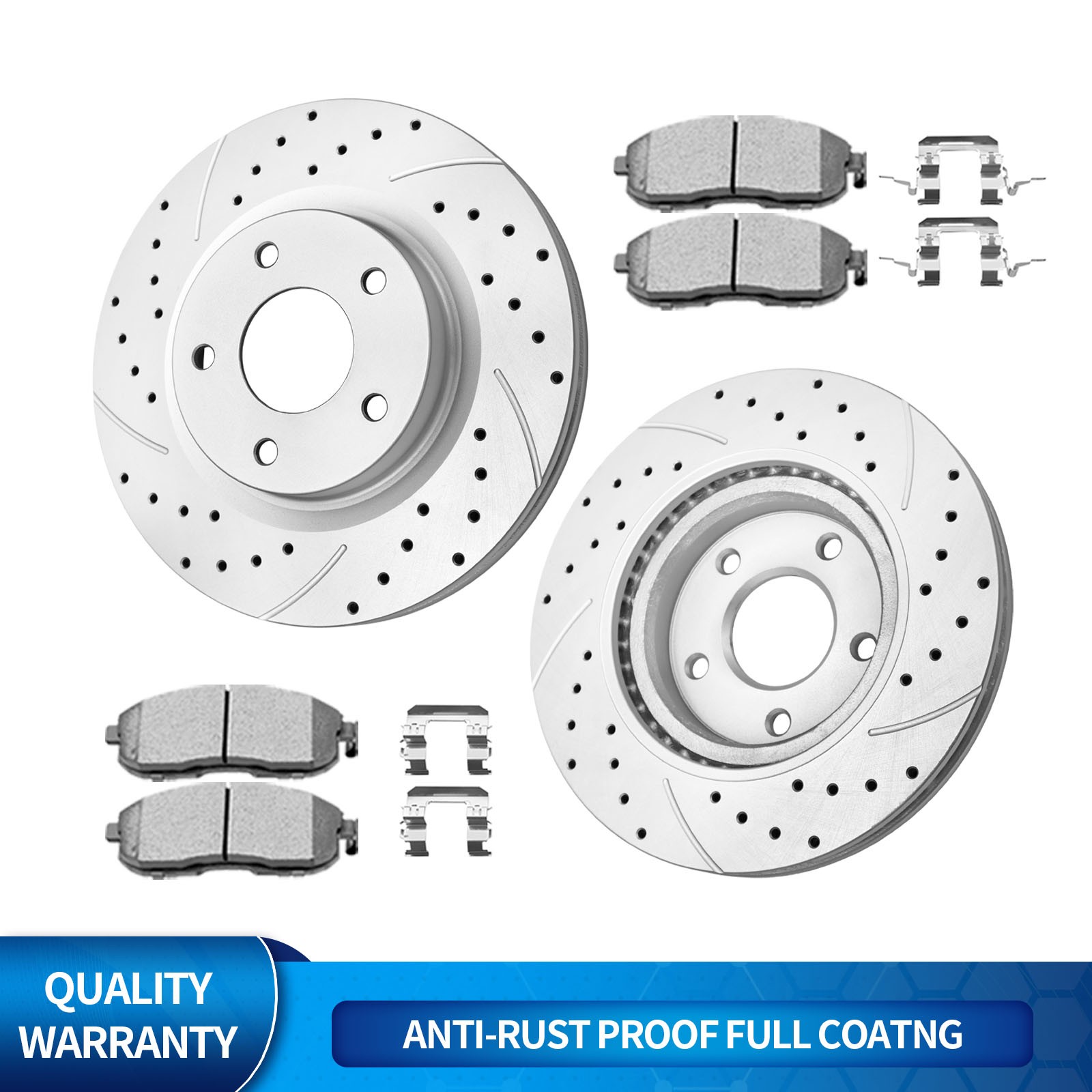 For 2007-13Nissan Altima 296mm Front Slotted Rotors and Brakes Pads Brakes Kits