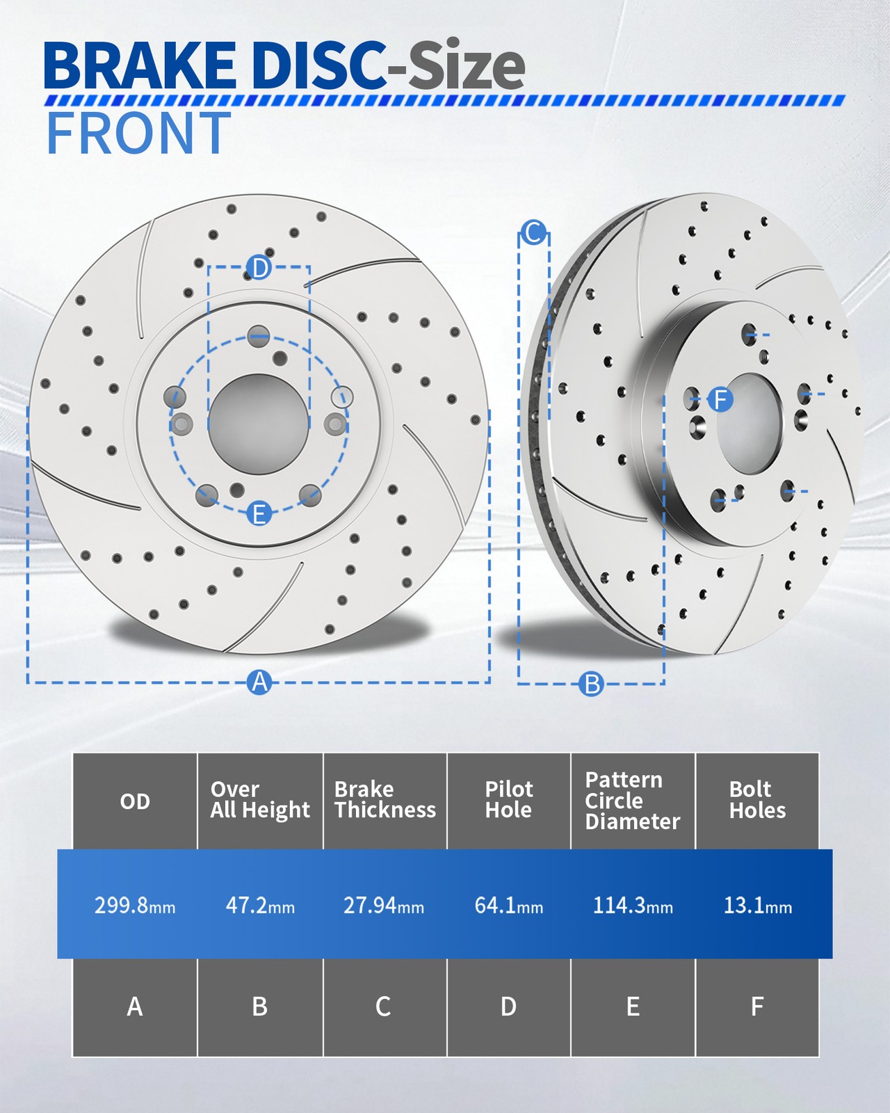 Fit for 2004-2008 Acura TSX 300mm Front 260mm Rear Brake Rotors Pads Kit Brakes