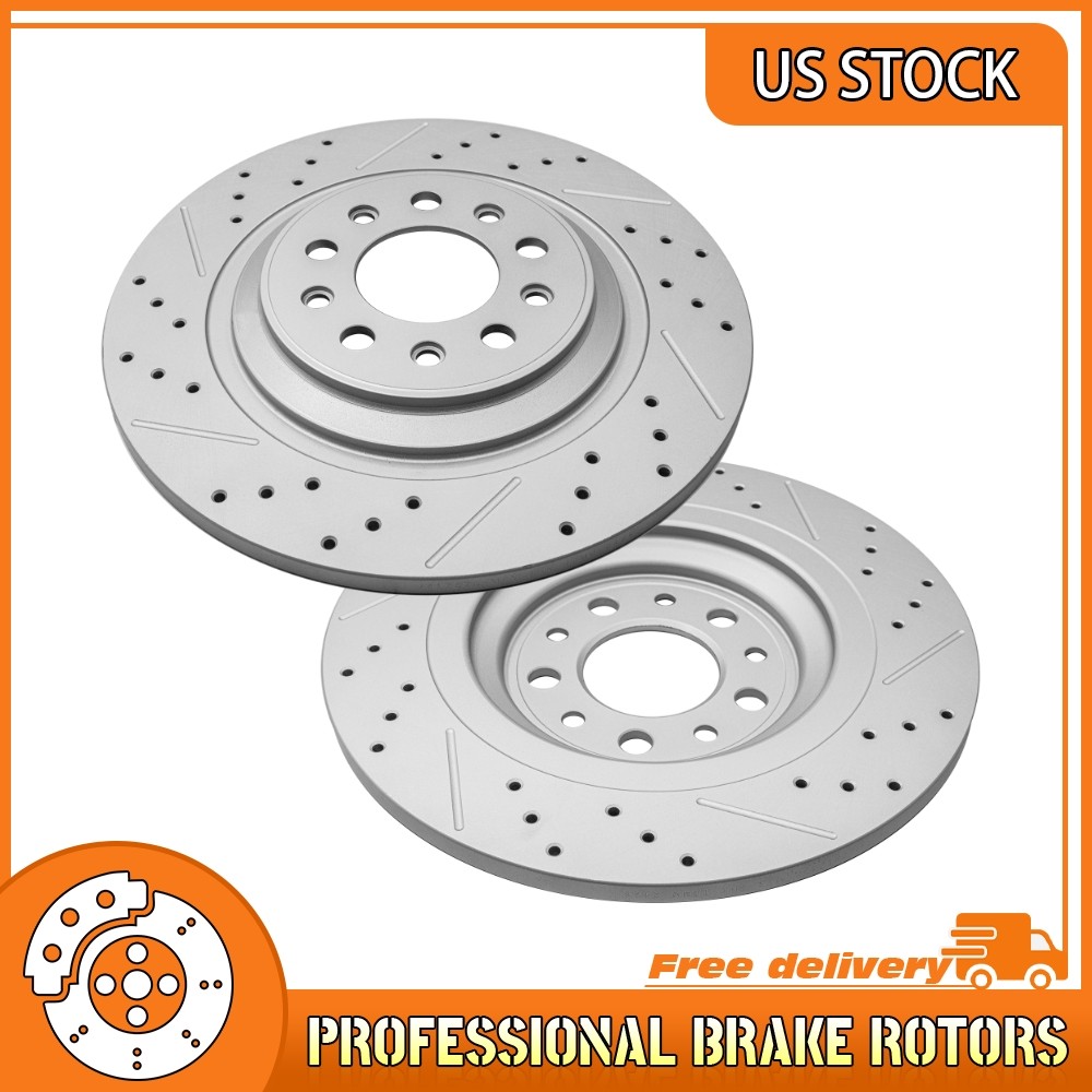 12.6in Rear Drilled Brake Rotor for 2014 2015 2016 2017 2018-2023 Jeep Cherokee