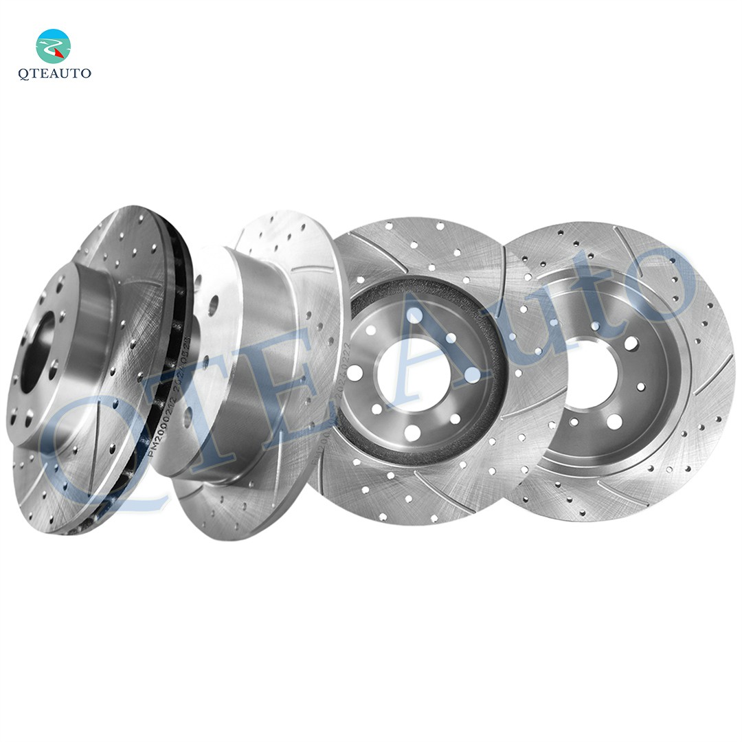 4P Front 240mm-Rear 239mm Drilled Brake Rotors For 1993-1997 Honda Civic DEL SOL