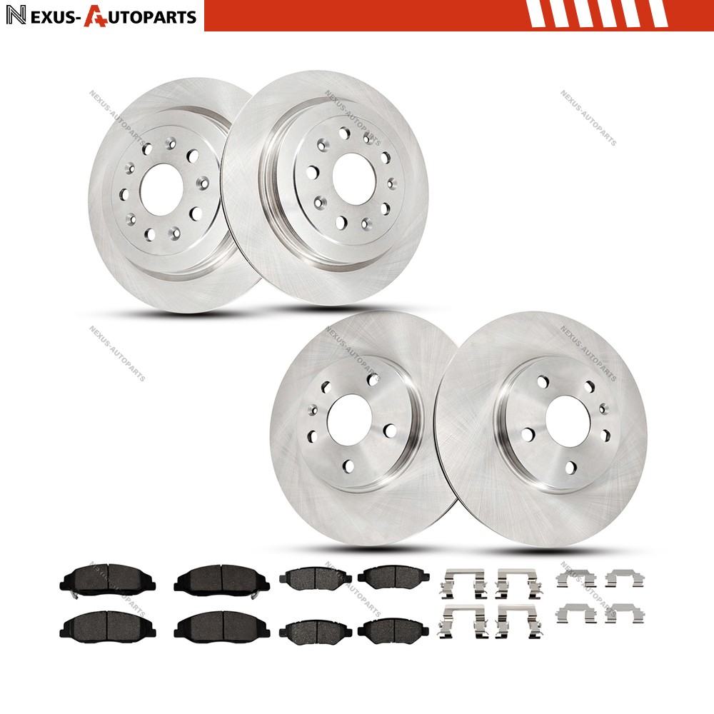 Rotors + Ceramic Brake Pads Front & Rear For 08-14 Cadillac CTS 316mm 315mm Disc