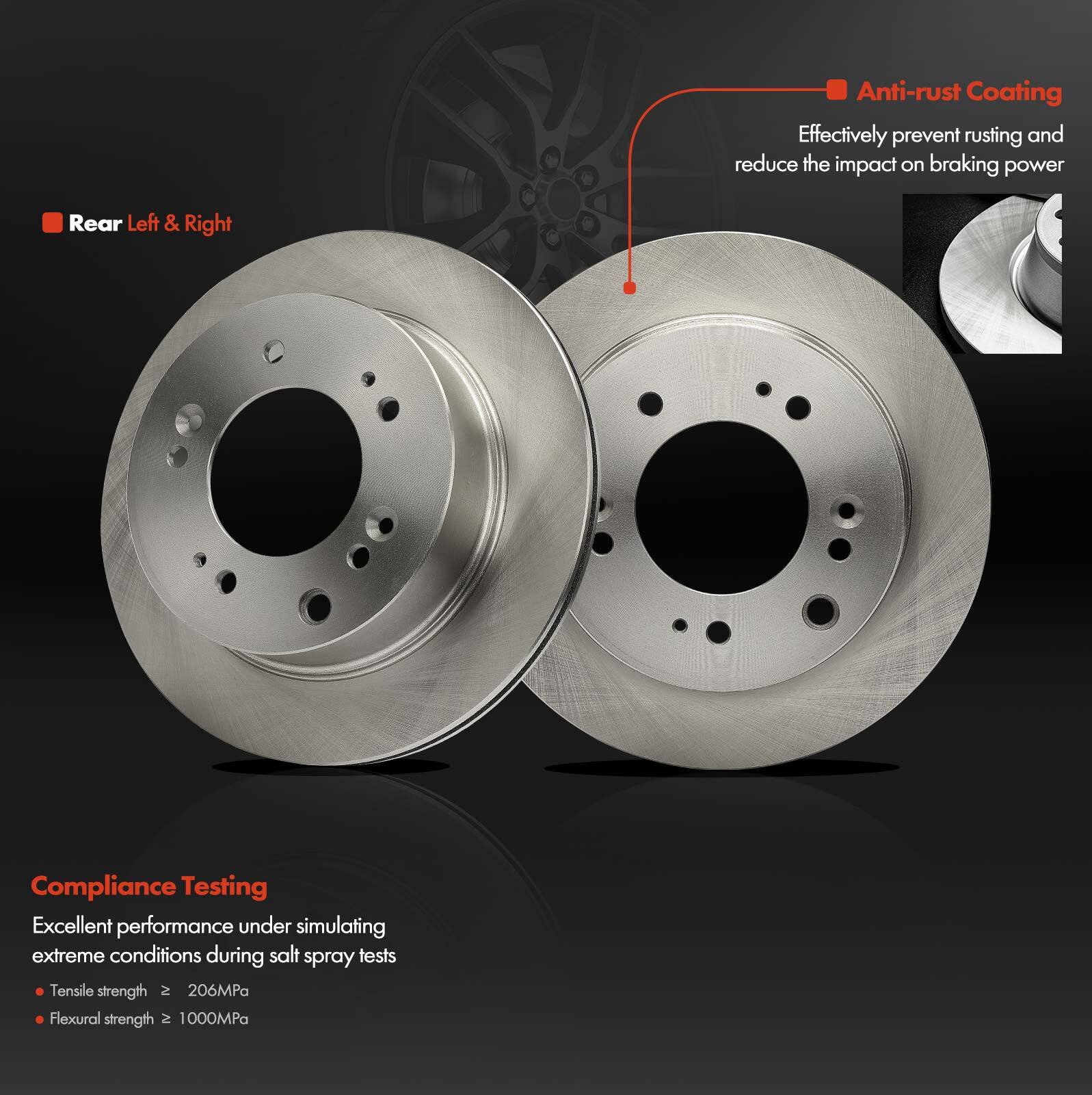 Rear LH & RH Side Disc Brake Rotors + Brake Pads for Kia Sorento 2007 2008 2009