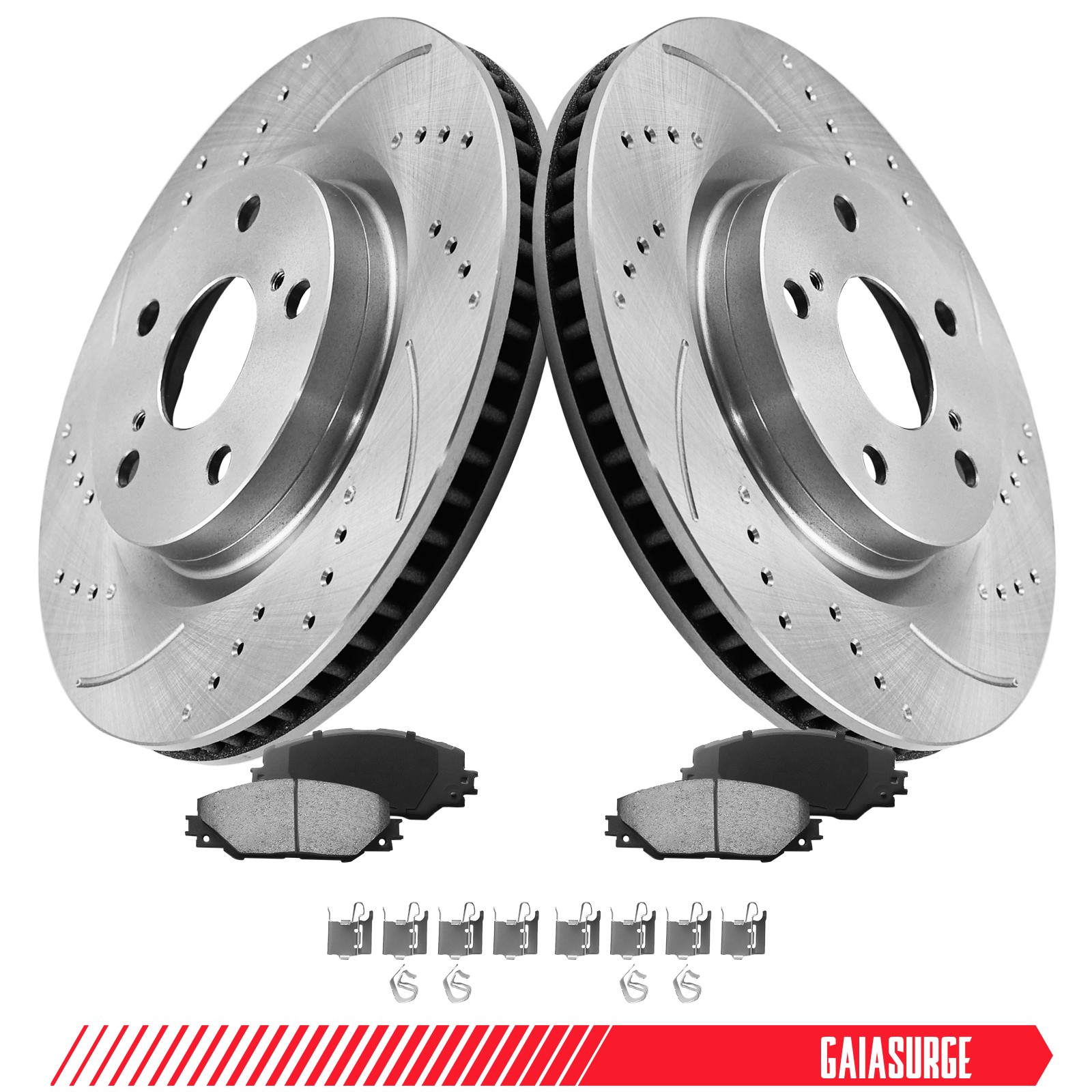296mm Front + 281mm Rear Disc Rotors Brake Pads for 2006 2007-2018 Toyota Rav4