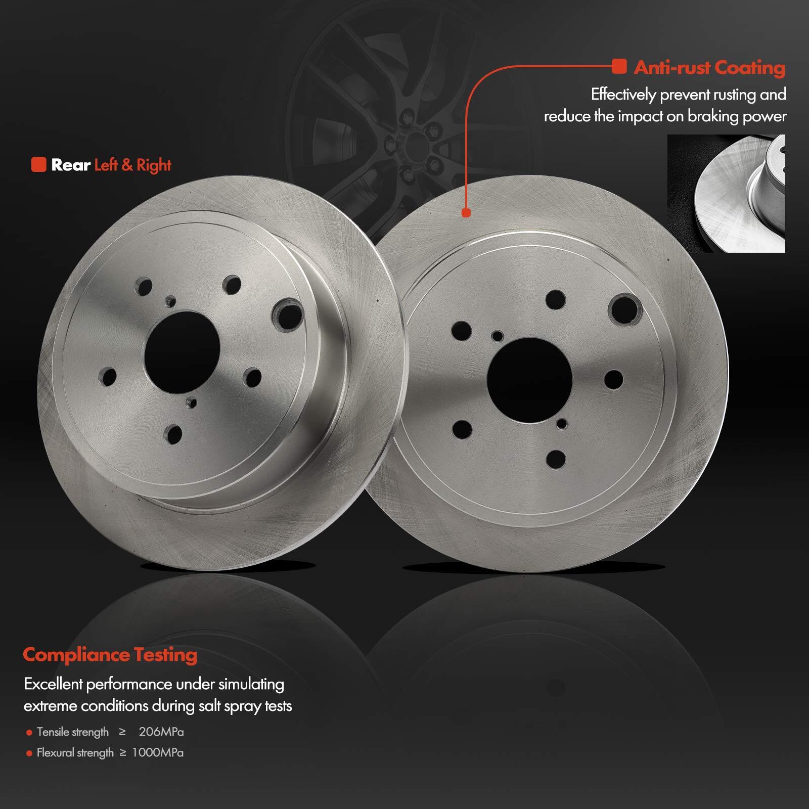 Rear Left & Right Disc Brake Rotors & Ceramic Brake Pad for Subaru WRX 2015-2021