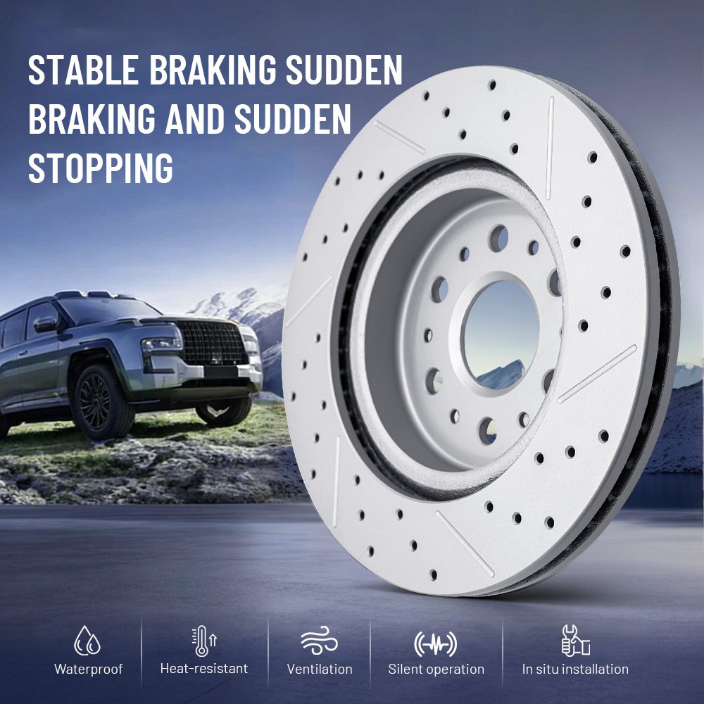 14.96” Front Drilled Slotted Brake Rotors for Dodge Durango Jeep Grand Cherokee