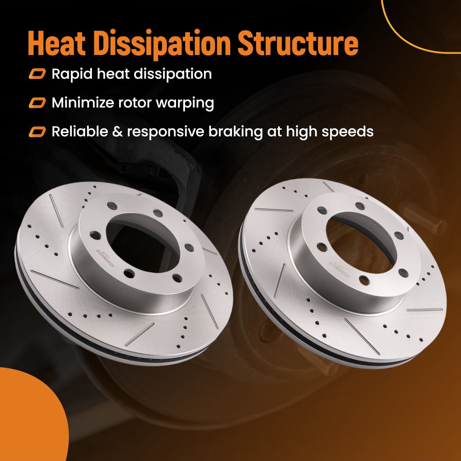 Front Brake Rotors Kit for Toyota Sequoia 2001-2007 Tundra 2000-2006 S31267