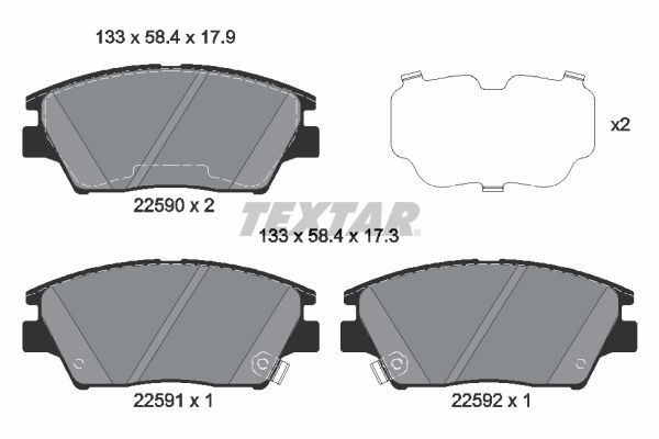 TEXTAR Brake Discs & Pads Front Braking Service Set Fits Ssangyong Tivoli XLV