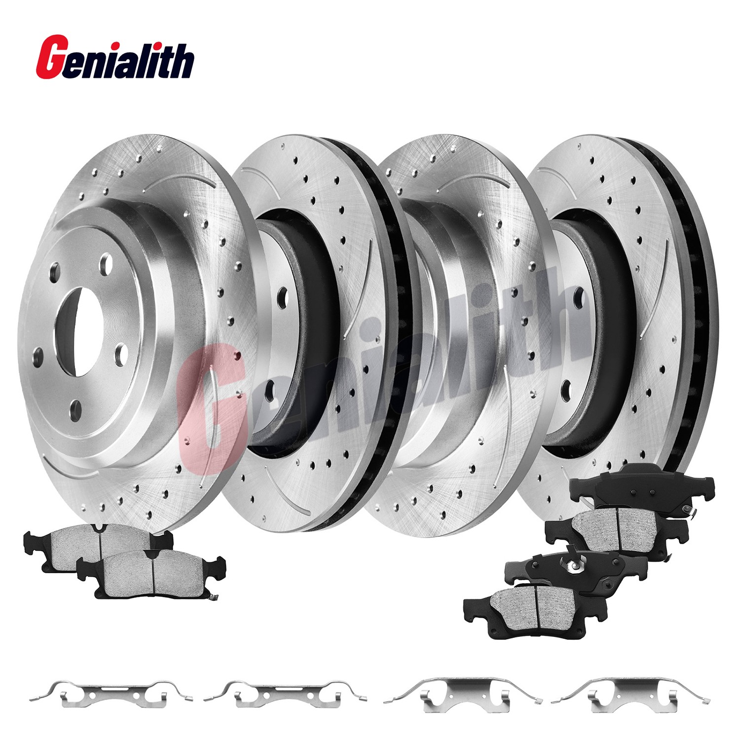 Front Rear Brake Rotors & Pads for 2011-2020 Jeep Grand Cherokee Dodge Durango