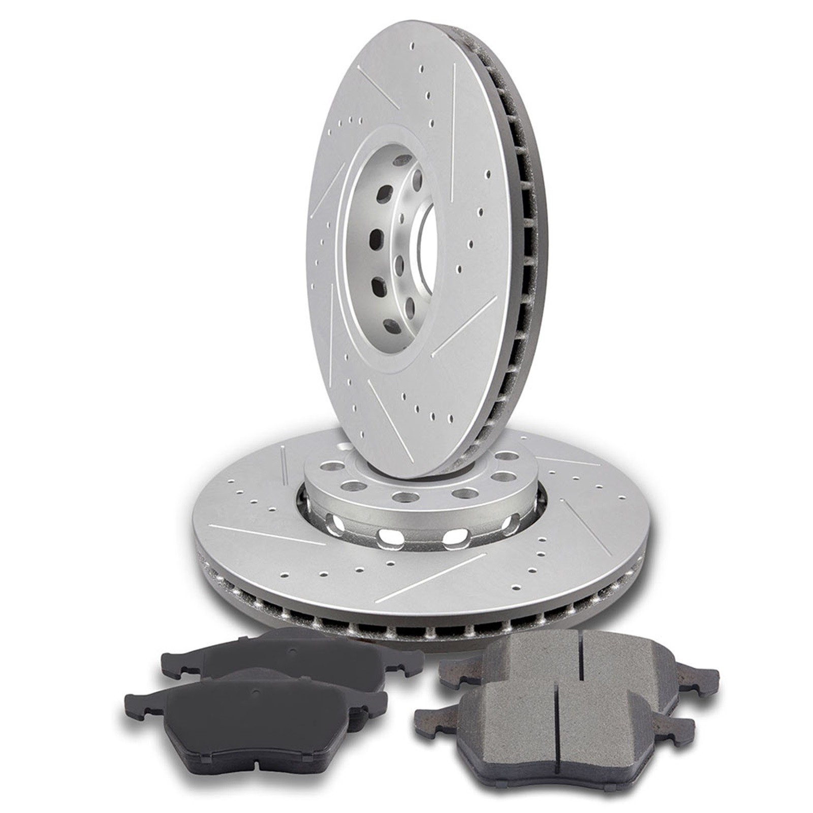 Front Brake Rotor Ceramic Pads For Audi A4 99-04 Vw Passat 00-05 Drilled Slotted
