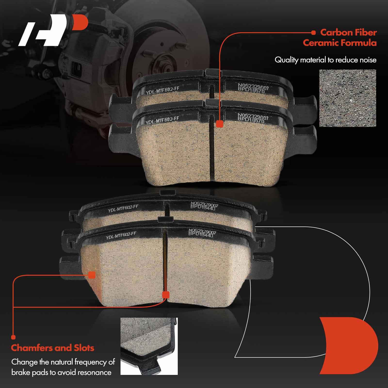 12Pcs Front & Rear Disc Brake Rotor & Ceramic Brake Pads for Chevy Cruze Bolt EV