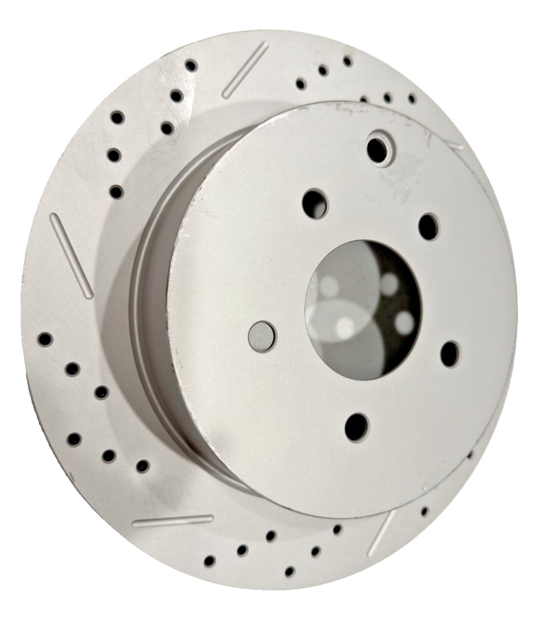 TRQ BRA74689 Rear Slotted Drilled Brake Rotor G-Coated 07-20 Tahoe ONLY 1