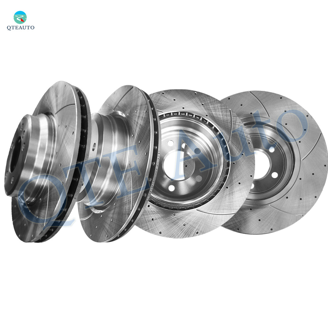 Set of 4 Front-Rear Drilled Slotted Brake Disc Rotors For 2007-2013 BMW 335I