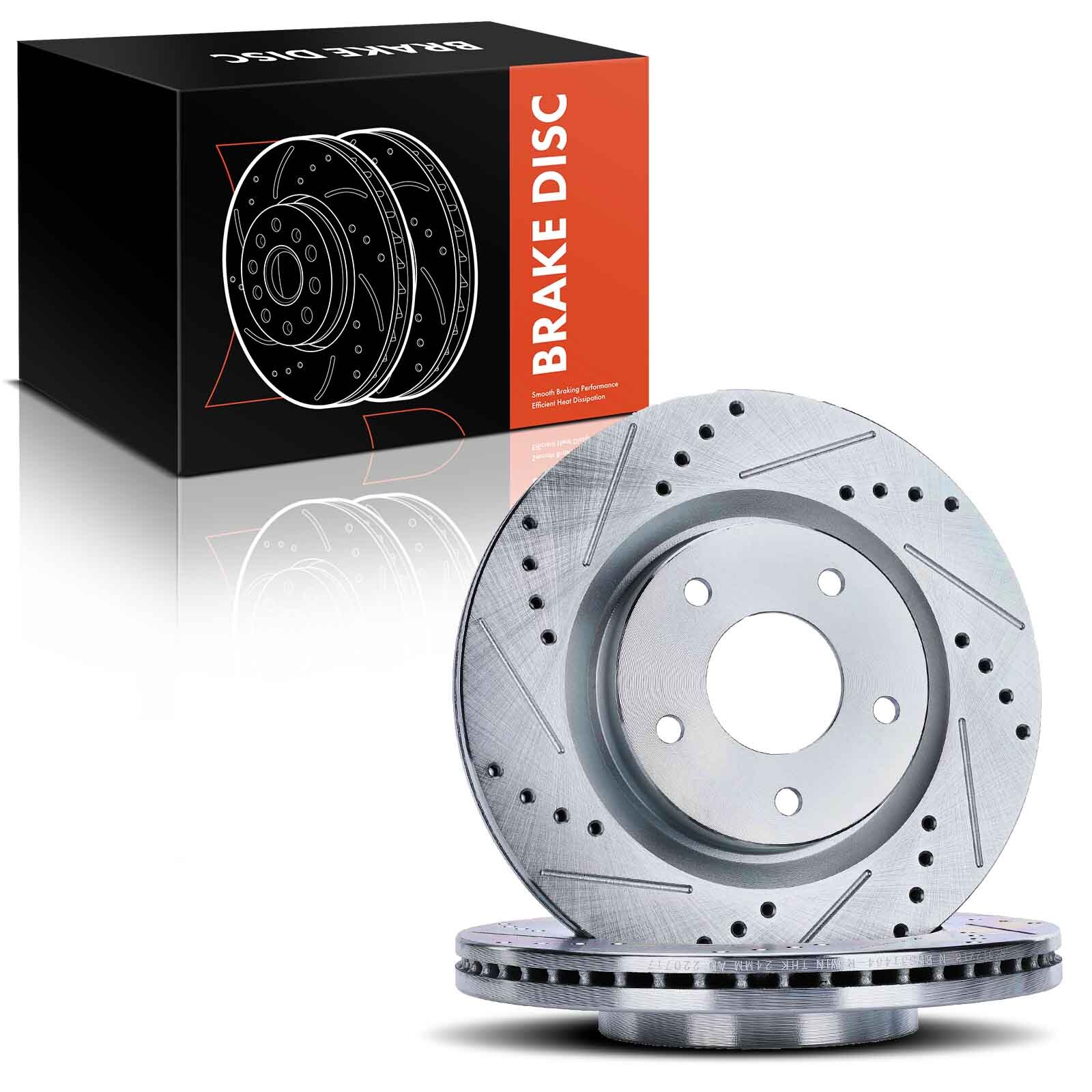 2x 295.8mm Front Left & Right Drilled Brake Rotors for Nissan Altima 2007-2023