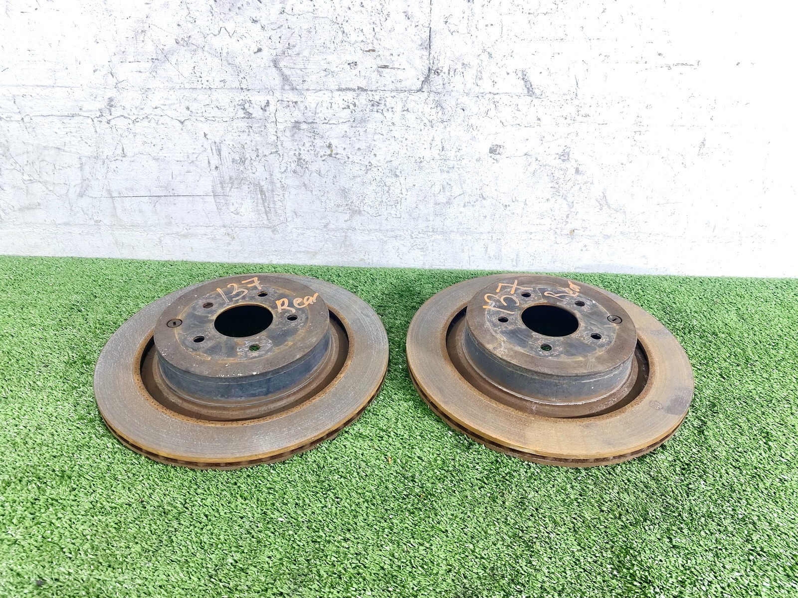 14-23 INFINITI Q50 Q60 RED SPORT REAR LEFT & RIGHT DISC BRAKE ROTORS SET 2 OEM
