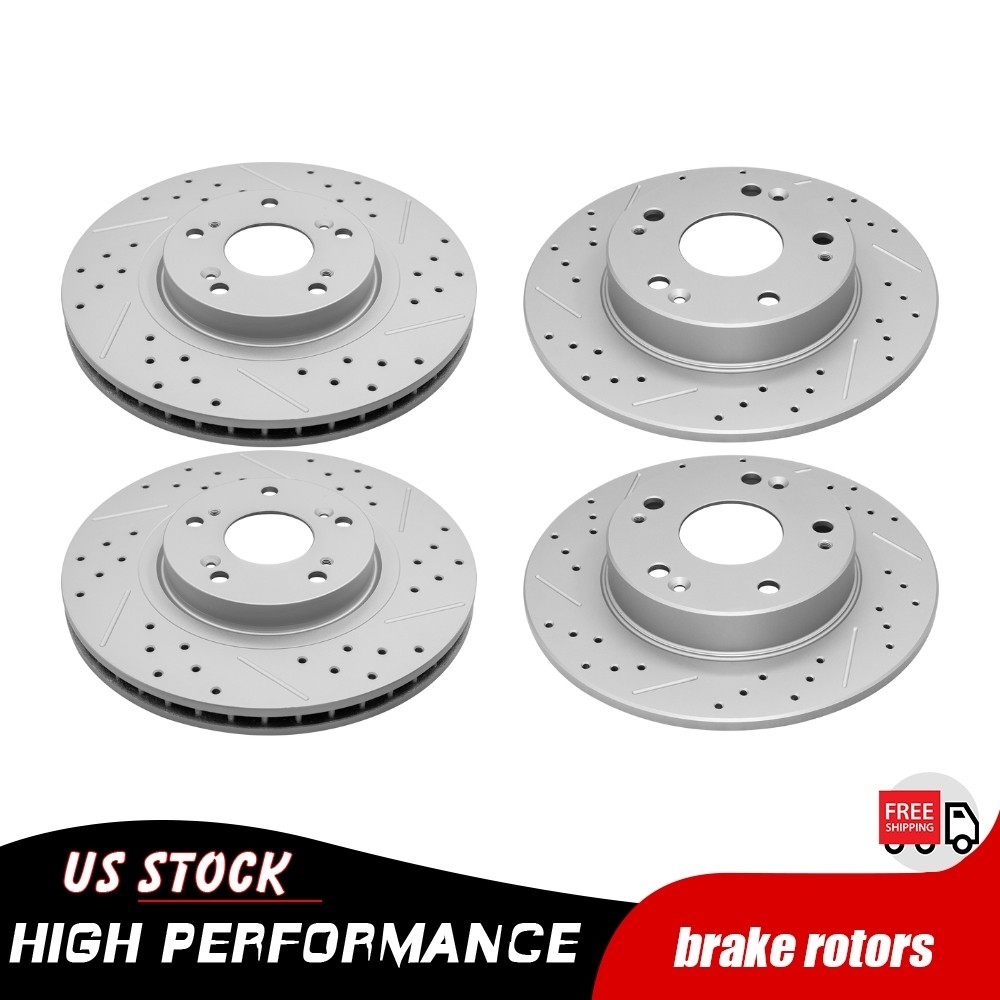 300mm Front & 260mm Rear Drilled Disc Rotors Kit for Honda Civic Acura CSX ILX