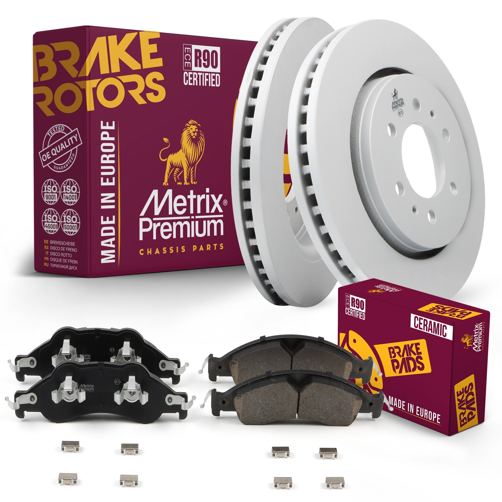 Front Brake Rotor + Disc Brake Pad Set Kit for Ford Expedition Lincoln Navigator