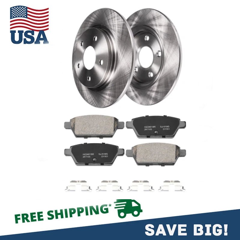 Rear Rotors Brake Pads for Ford Fusion Mazda 6 Lincoln MKZ Mercury Milan OE Spec