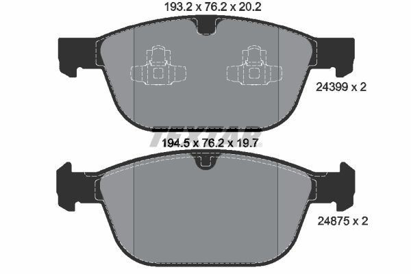Textar Front Externally Vented Discs & Brake Pads Service Kit Fits Volvo XC60