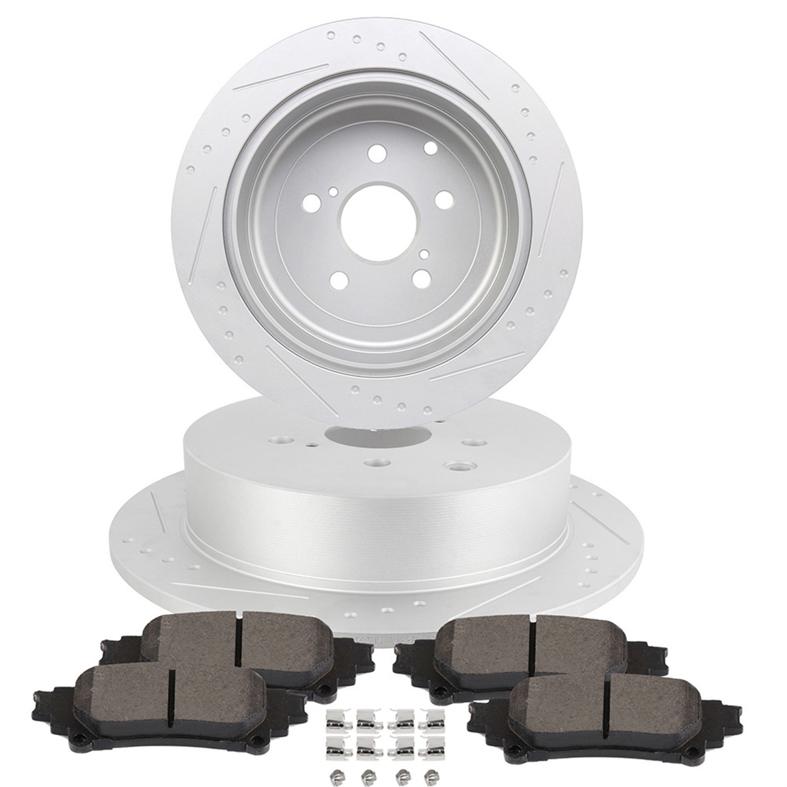 For Lexus RX350 2010-2015 Solid Rear Brake Discs Rotors and Ceramic Pads 309mm