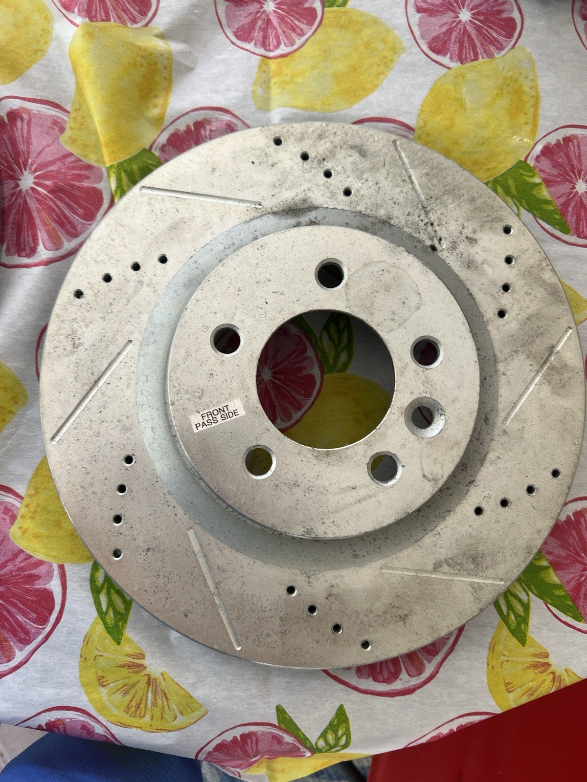 Performance Rear Disc Brake Rotor Set (L/R)- Drilled/Slotted/Zinc Plated Silver