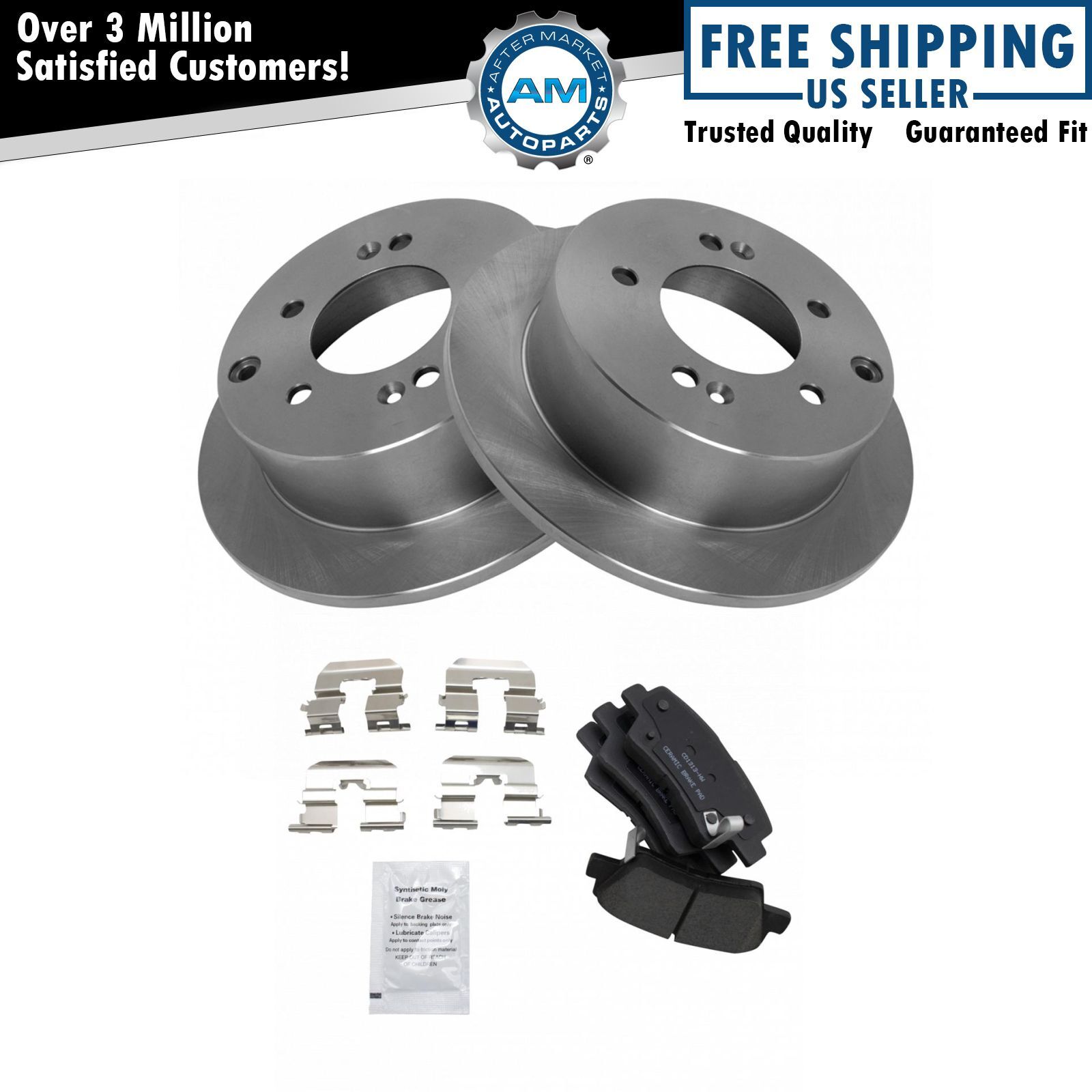 Rear Brake Pad & Rotor Kit Brake Rotor For 2010-2013 Kia Soul