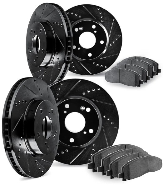 Dynamic Friction Front & Rear Brake Rotors + Pads 6-Piece Set Boxed B0B512RKKS