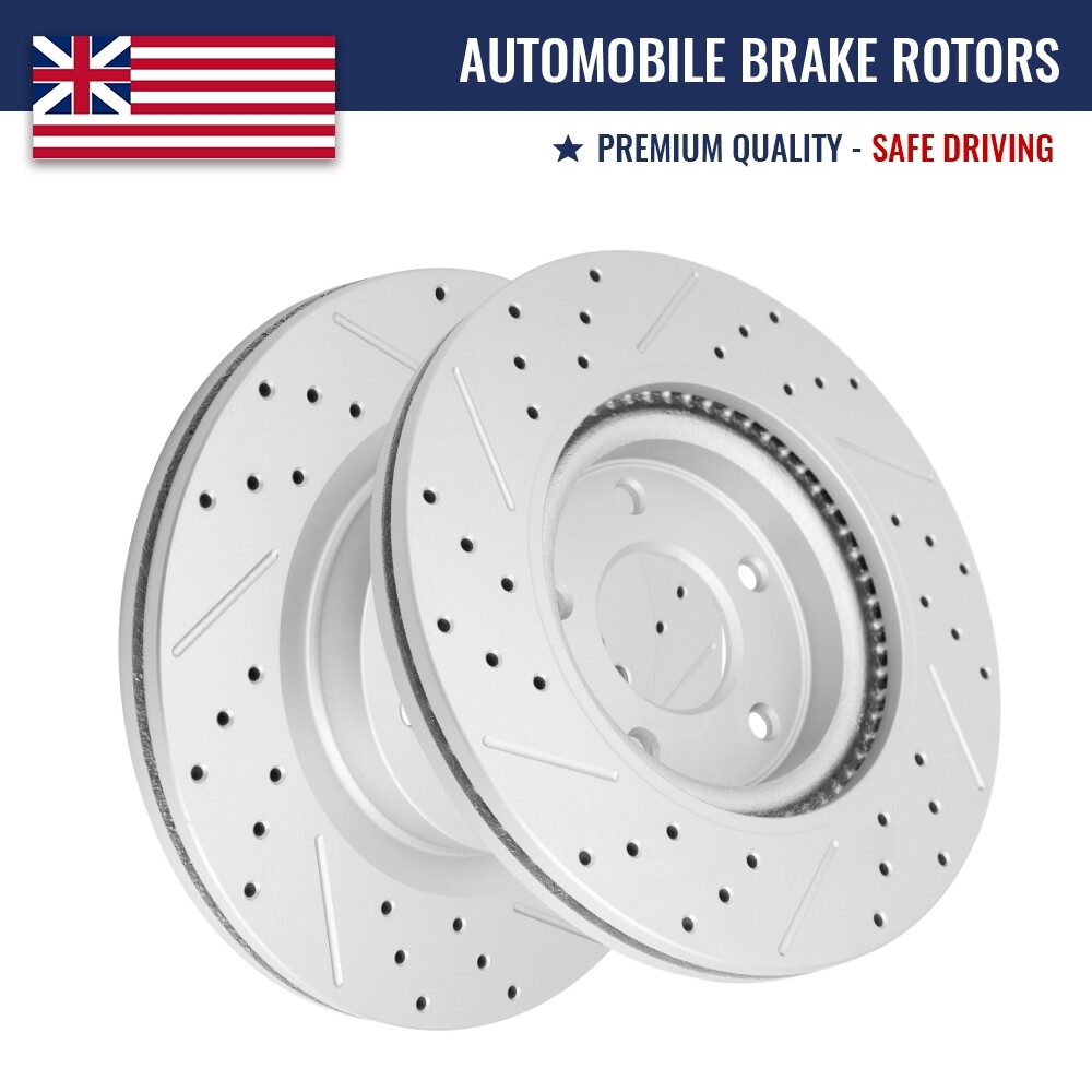 296mm Front Drilled Disc Brake Rotors Set for 2007-2023 Nissan Altima All Models