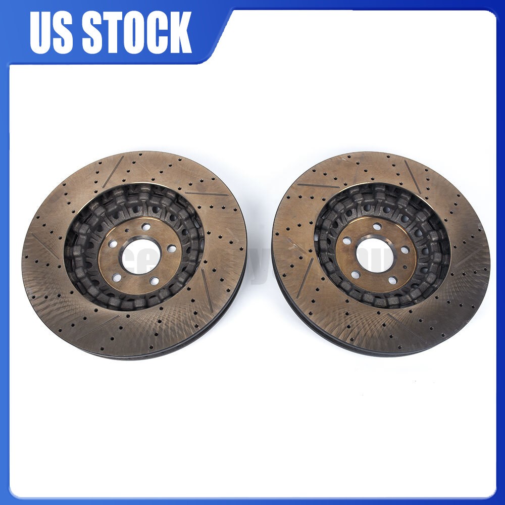 Performance Set of 2 For Audi A6 A8 Q7 Q8 Front 375mm Vented Brake Disc Rotors