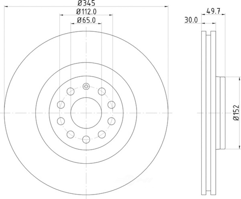 Disc Brake Rotor-Base Hella-PAGID 355122602