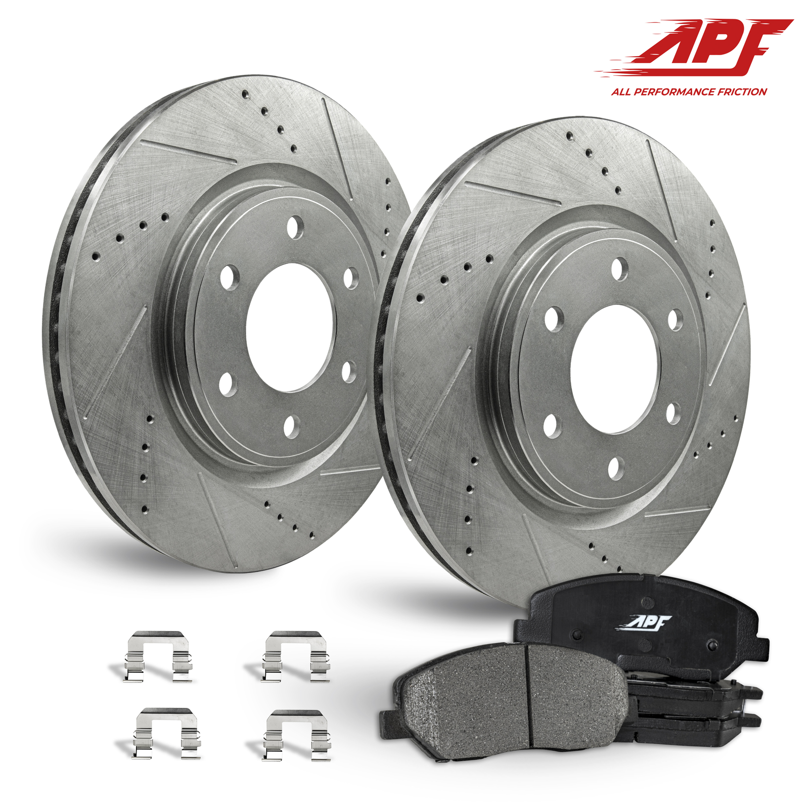Front Zinc Drill/Slot Brake Rotors + Pads for Chevrolet Express 2500 2003-2005