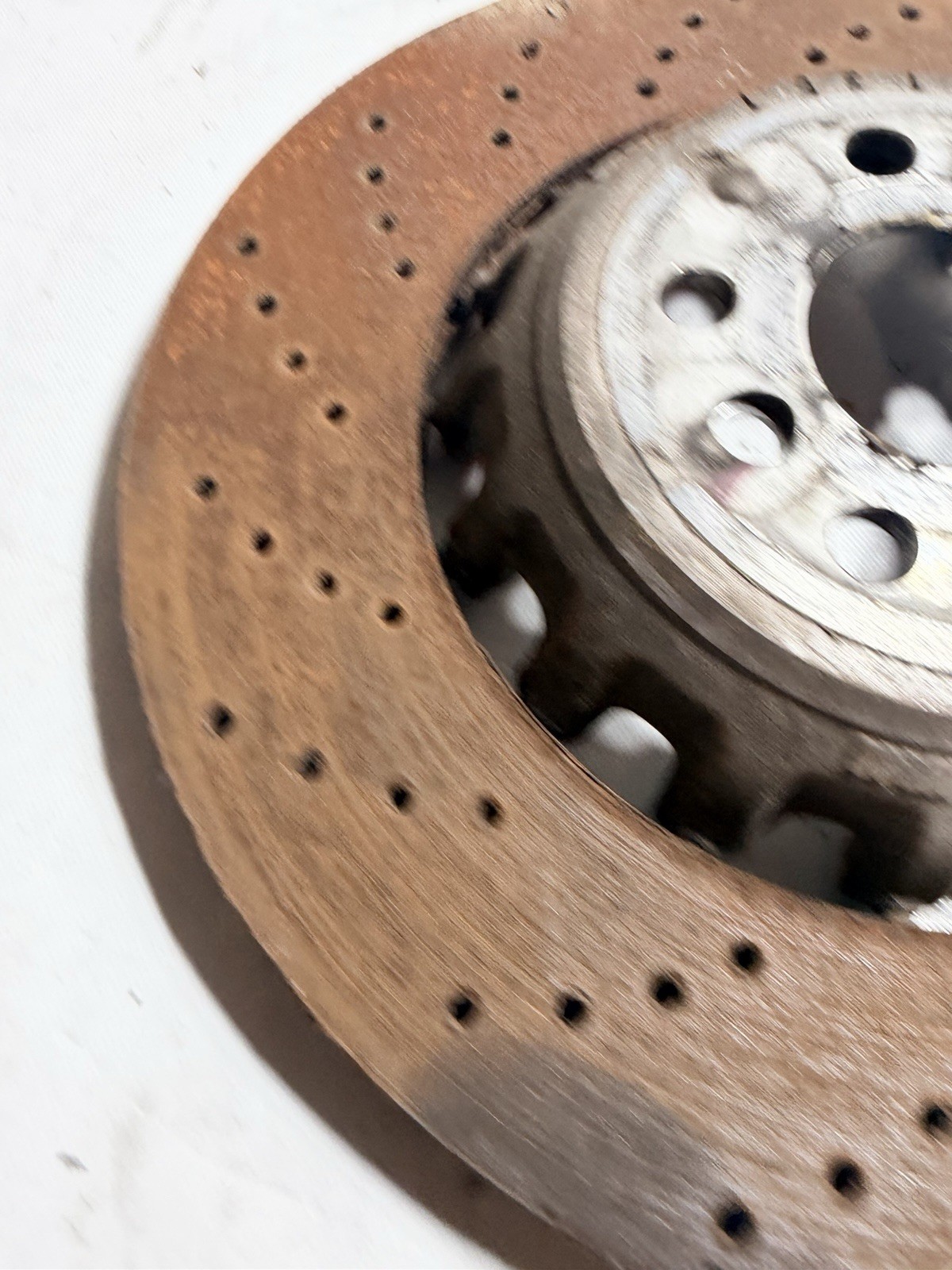 2022 BMW X6M DRIVER Left Rear Disc Brake Rotor Used Drilled OEM