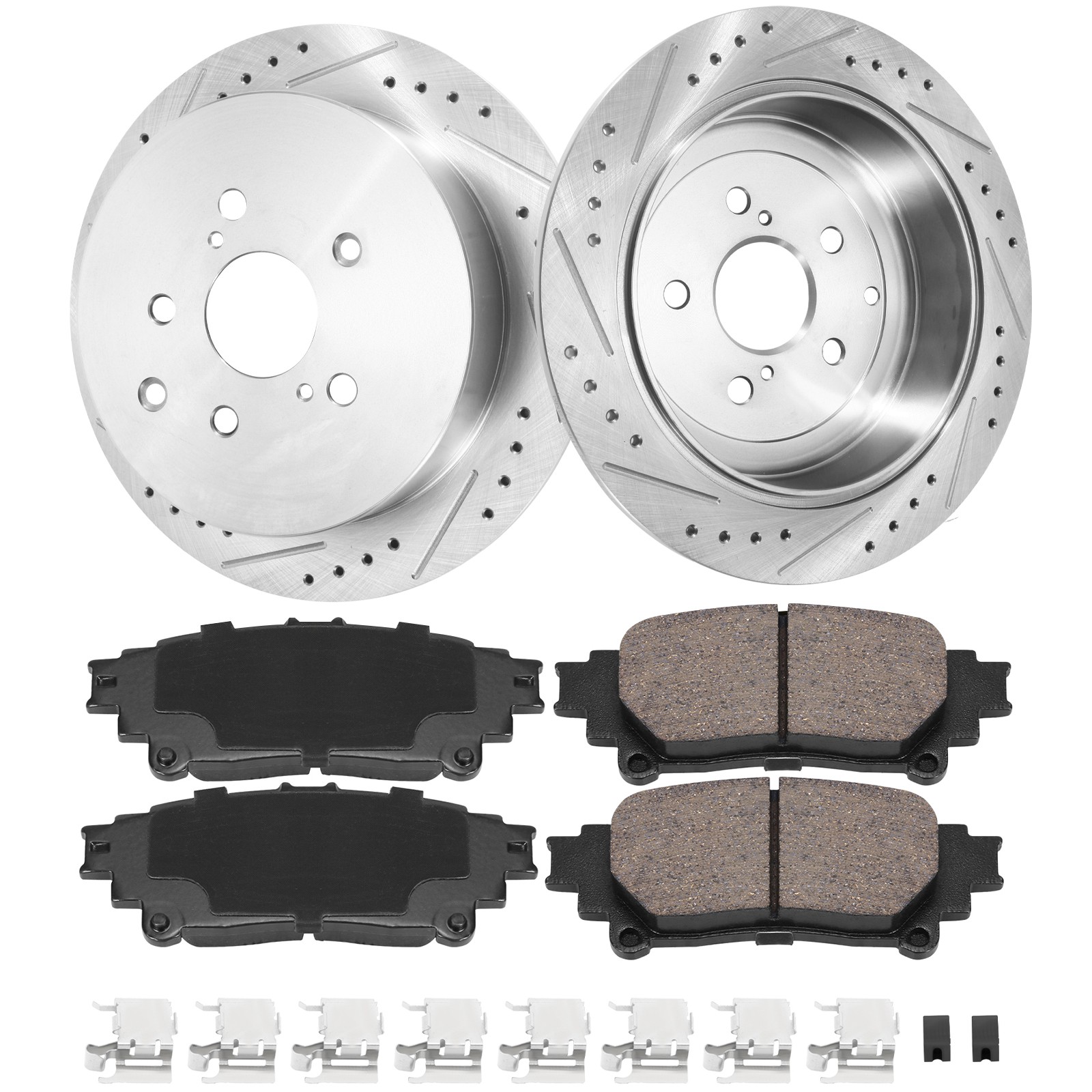Rear Drilled Rotors Brake Pads for Toyota Sienna Highlander Lexus RX350 RX450H