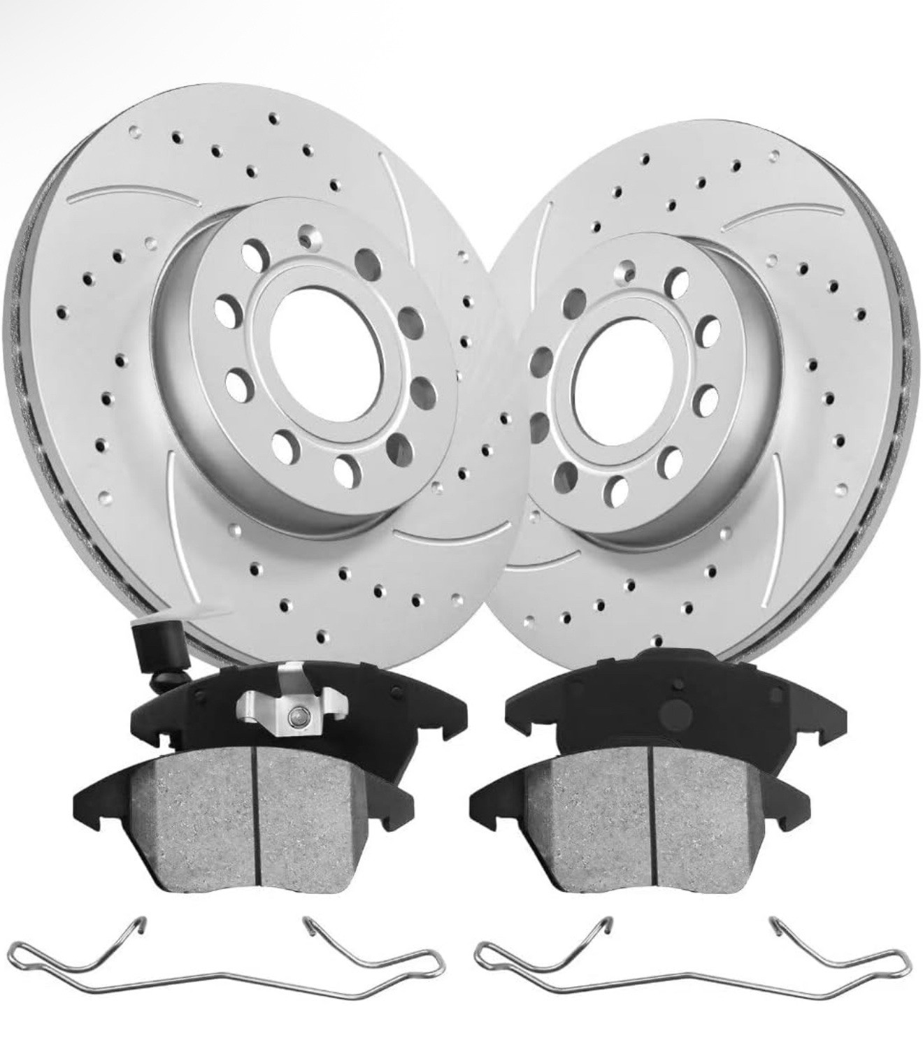 288mm Front Drilled Brake Rotors Brake Pad for VW Jetta Golf Eos Audi A3 Quattro