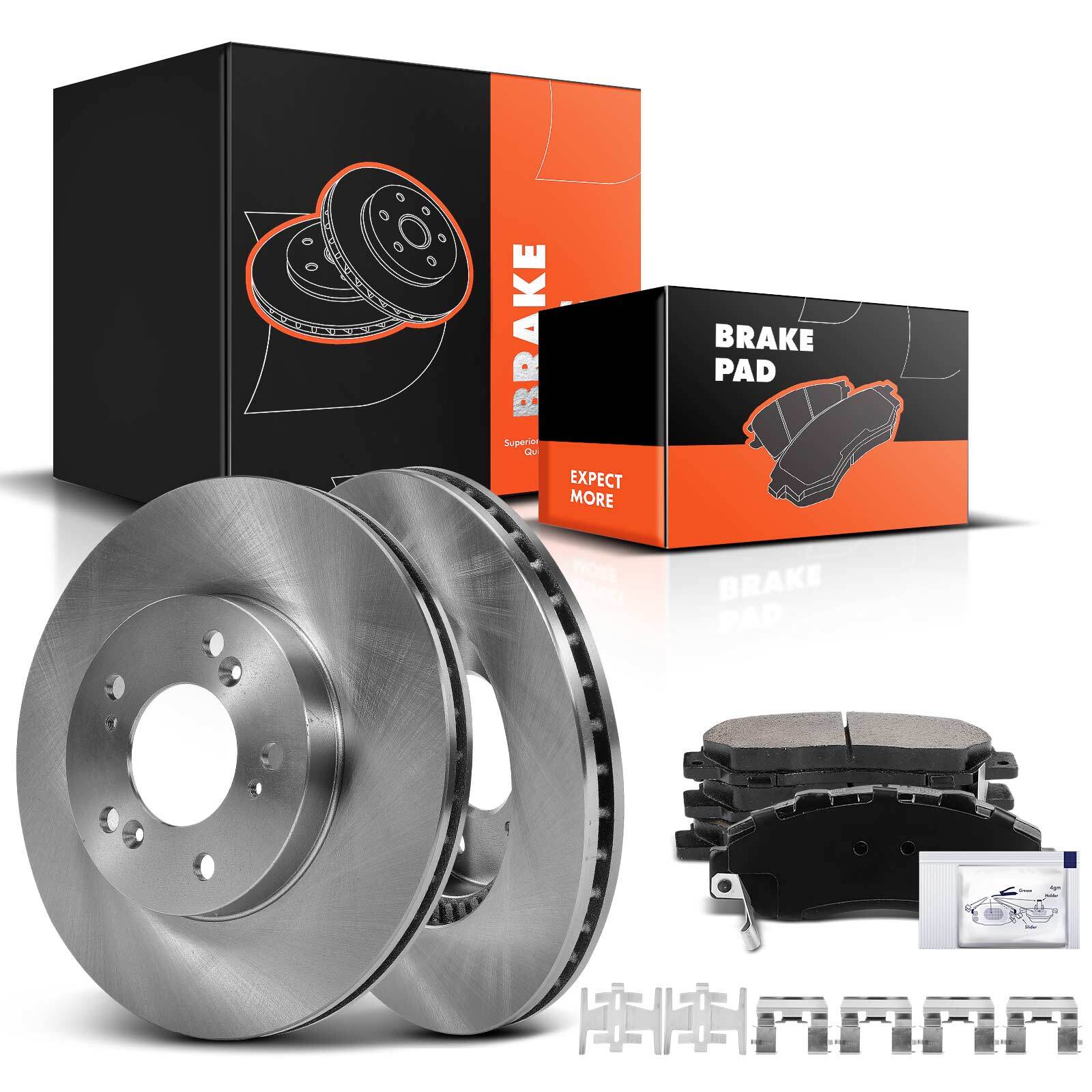 Disc Rotors & Ceramic Brake Pads for Honda Odyssey 1995-1998 Acura RL TL Front