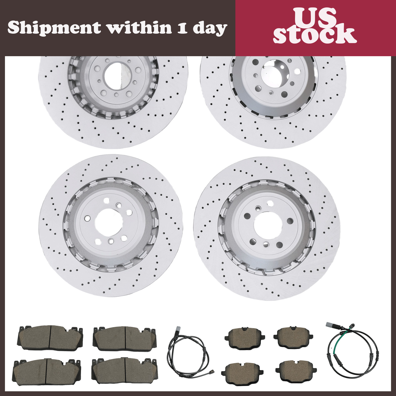Kit Pads Front Rear Brake Rotors Brake & Sensors Brake FOR BMW F06 F10 F12 M5 M6
