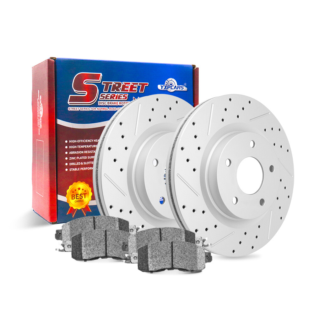Front Drilled Brake Rotors+Brake Pads For 2013 2014 2015 2016 2017 Nissan Altima