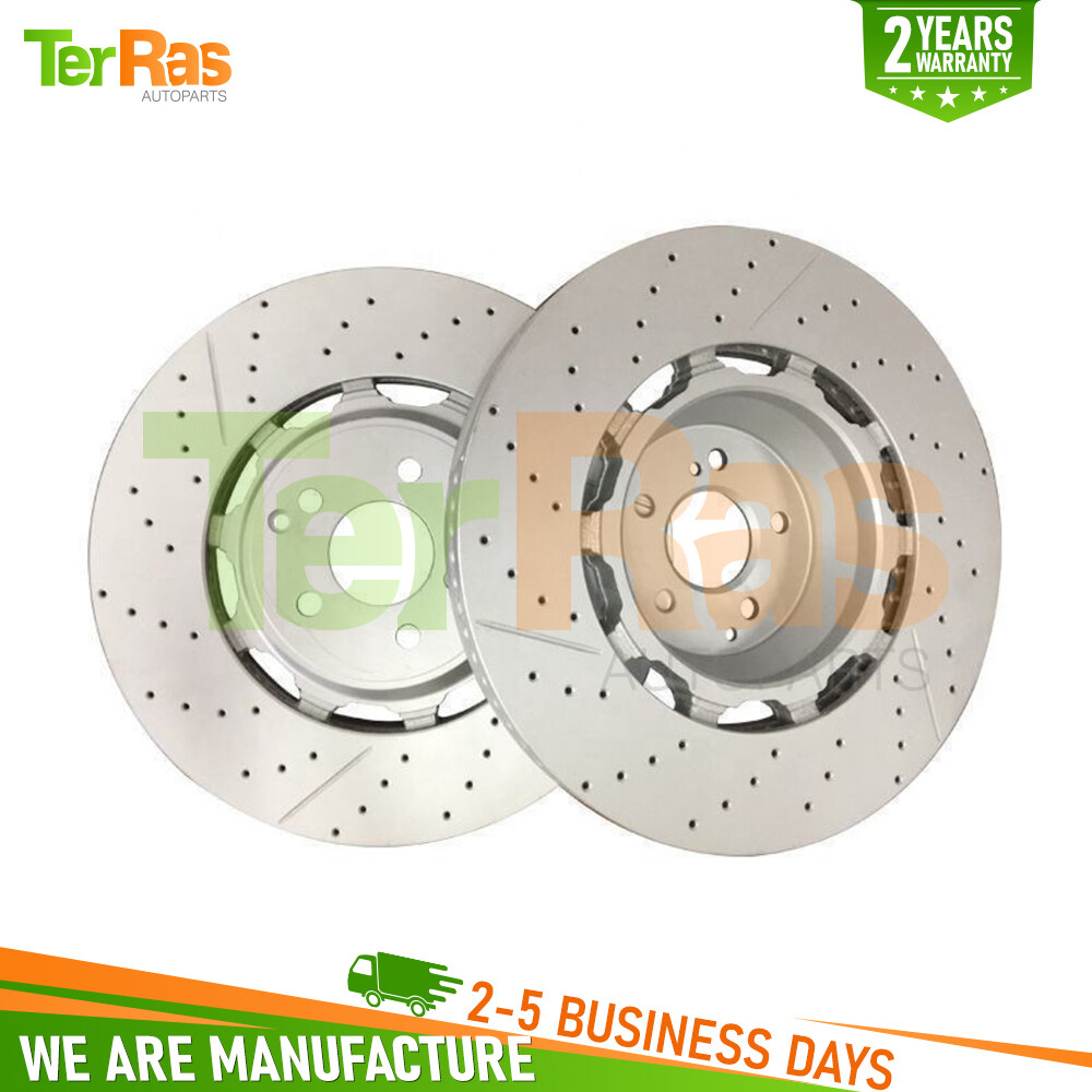 2x Front Brake Rotors Fit Mercedes Benz W222 S63 S65 AMG 2014-2020 #A2224212612