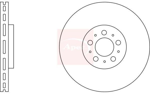 APEC DSK2736 Brake Disc Front Vented Braking 330mm Diameter Fits Volvo S60 V70