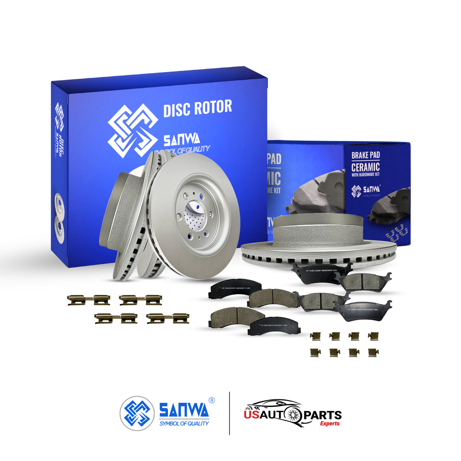 SET OF FRONT & REAR BRAKE ROTOR GEOMET & CERAMIC PAD FOR FORD F-150 2018