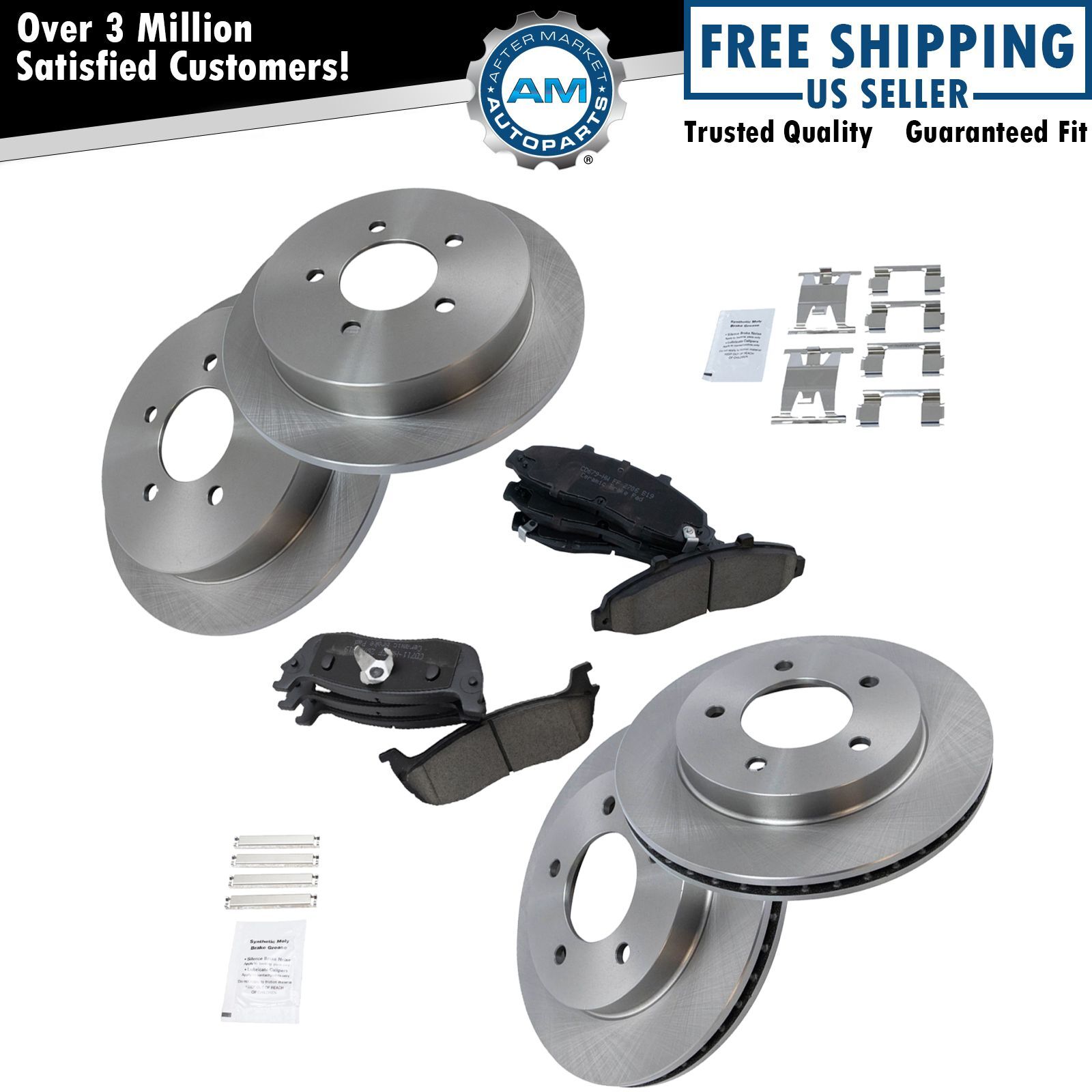 Front & Rear Premium Posi Ceramic Disc Brake Pad & Rotor Kit for F150