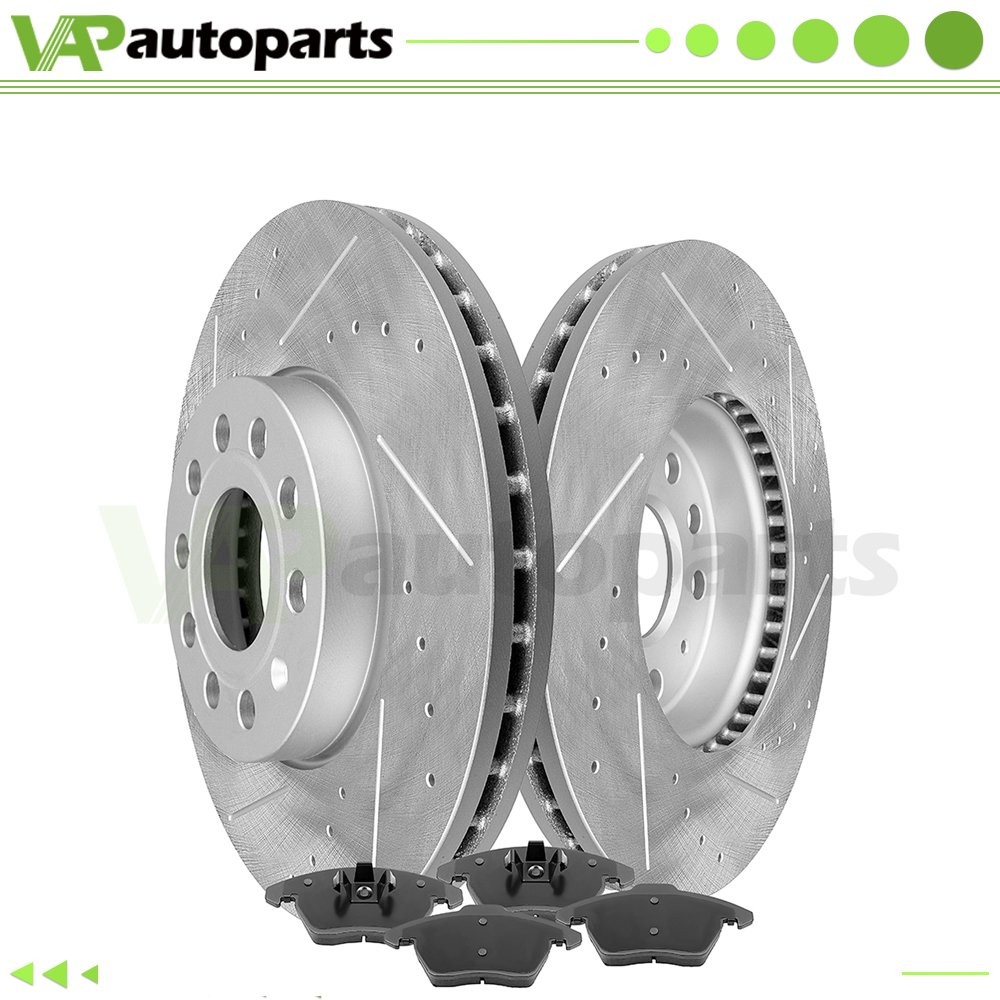 Drilled Front Brake Pads And Rotors For Audi A3 TDI Volkswagen Beetle 2.0L 288mm