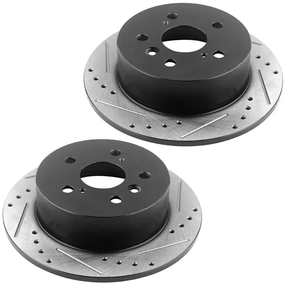 Front Rear Rotors Drilled Brake Pads Kit Fit Acura MDX Honda Pilot 2011 2012