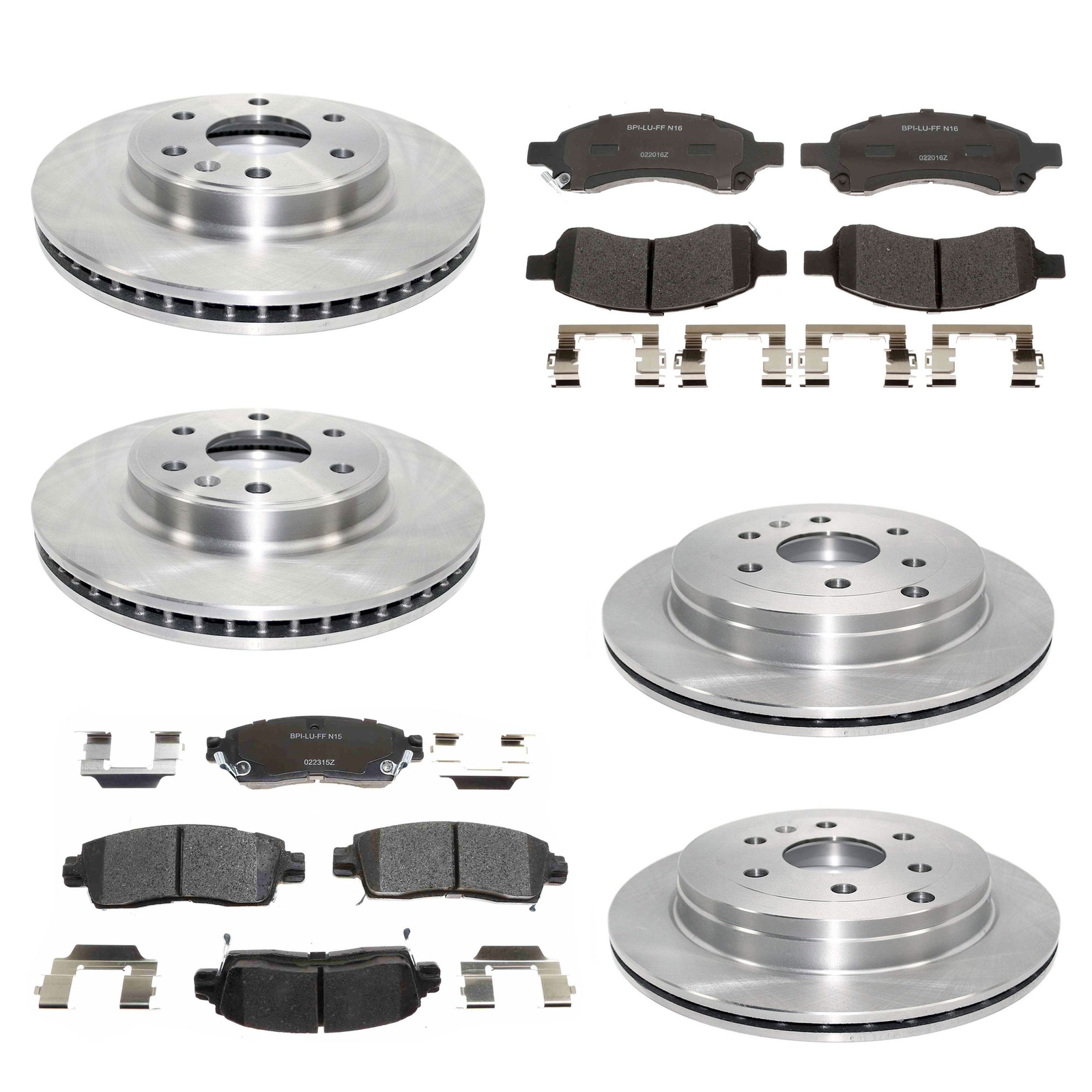 Front Rear Rotors & Ceramic Brake Pads Set 8 PCS for Chevy Traverse GMC Acadia
