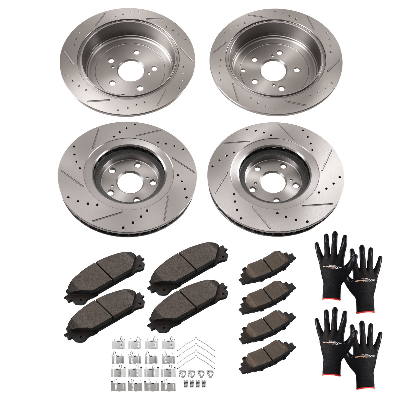 Front Rear Brake Rotors and Pads Kit for Lexus RX350 RX450h/Toyota Highlander