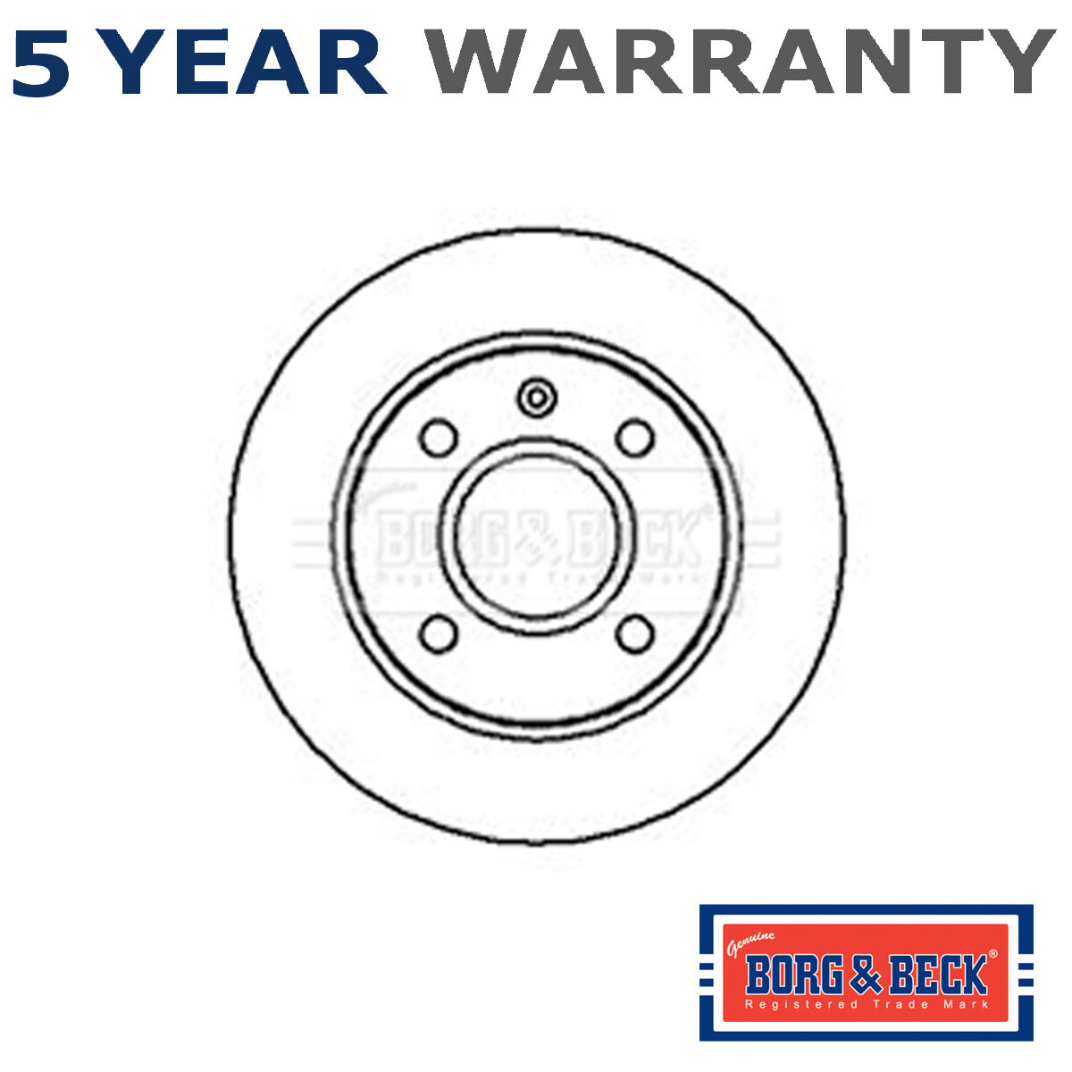 Borg & Beck Front 1x Brake Disc Fits Ford Fiesta 1989-1996 Escort 1990-1999