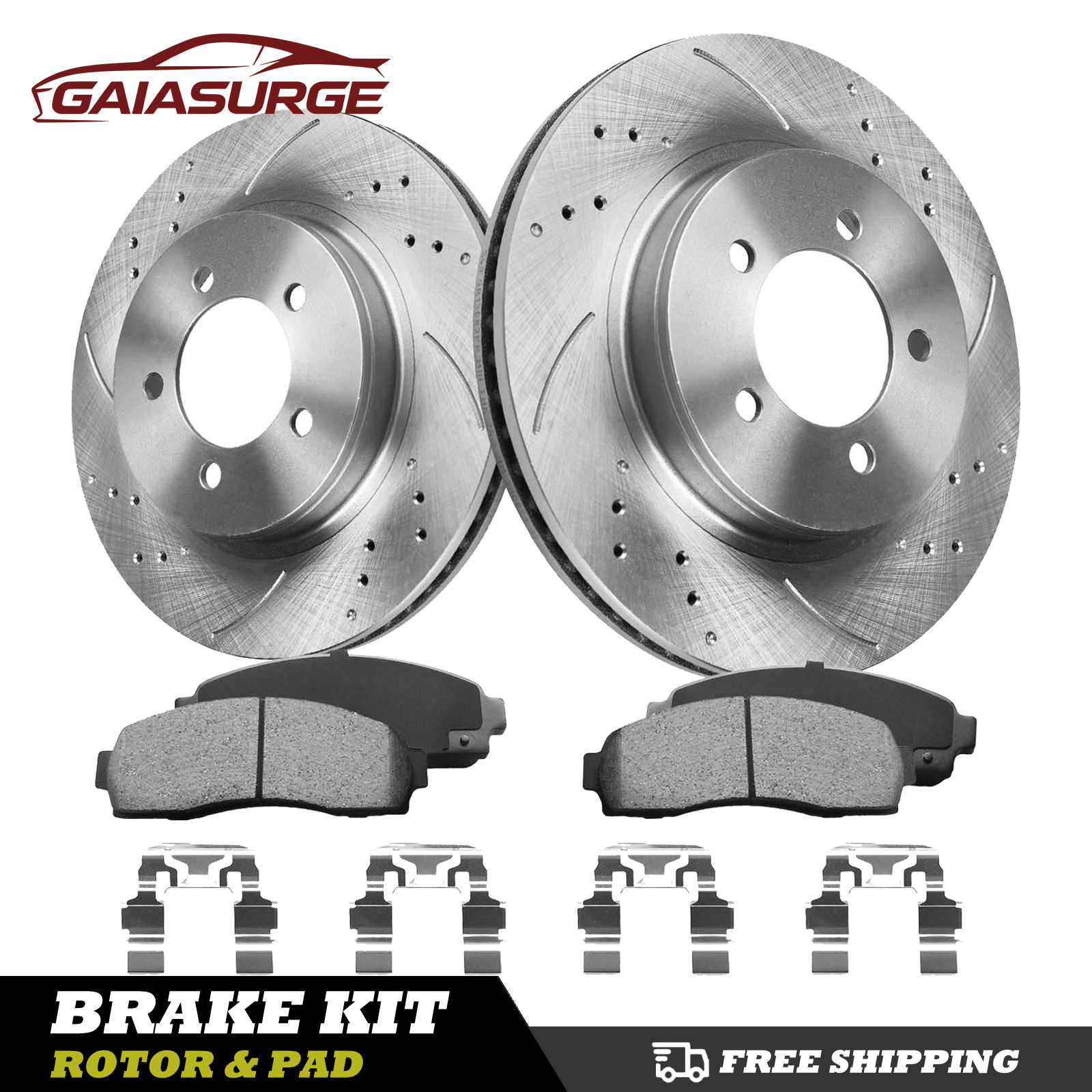 Front Drilled Brake Rotors + Brake Pads for 2002-2005 Ford Explorer Mountaineer